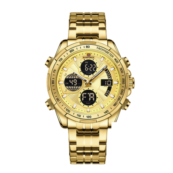 Relógio Militar NF 9197 Dourado - NAVIFORCE