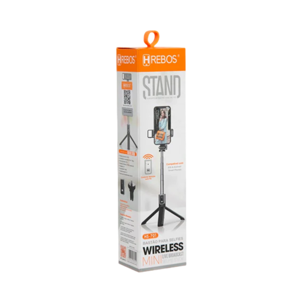 Bastão Selfie com Iluminação HS701 - HREBOS