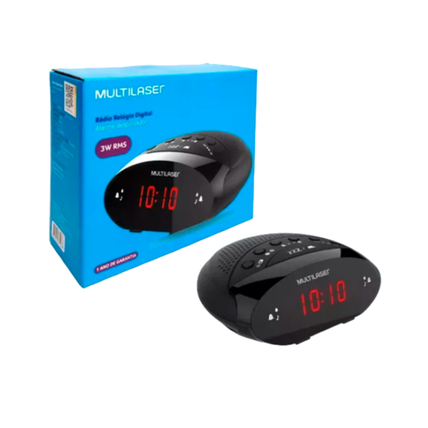 RÁDIO RELÓGIO DESPERTADOR SP399 - MULTILASER