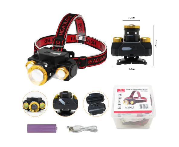 Lanterna de Cabeça Recarregável KA-L1305 - KAPBOM