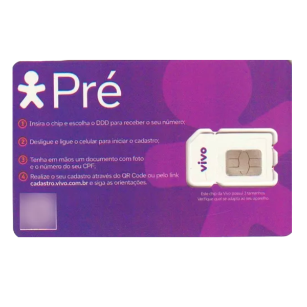 Chip 5G Pré-Pago Triplo Corte - VIVO